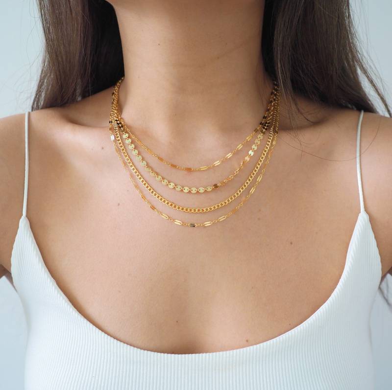 14K Gold Filled Multi Layered Kette von DianaHoDesigns