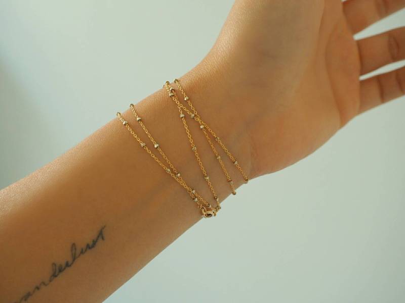 14K Gold Gefüllte Gesprenkelte Kette Armband & Halskette | Multiway von DianaHoDesigns