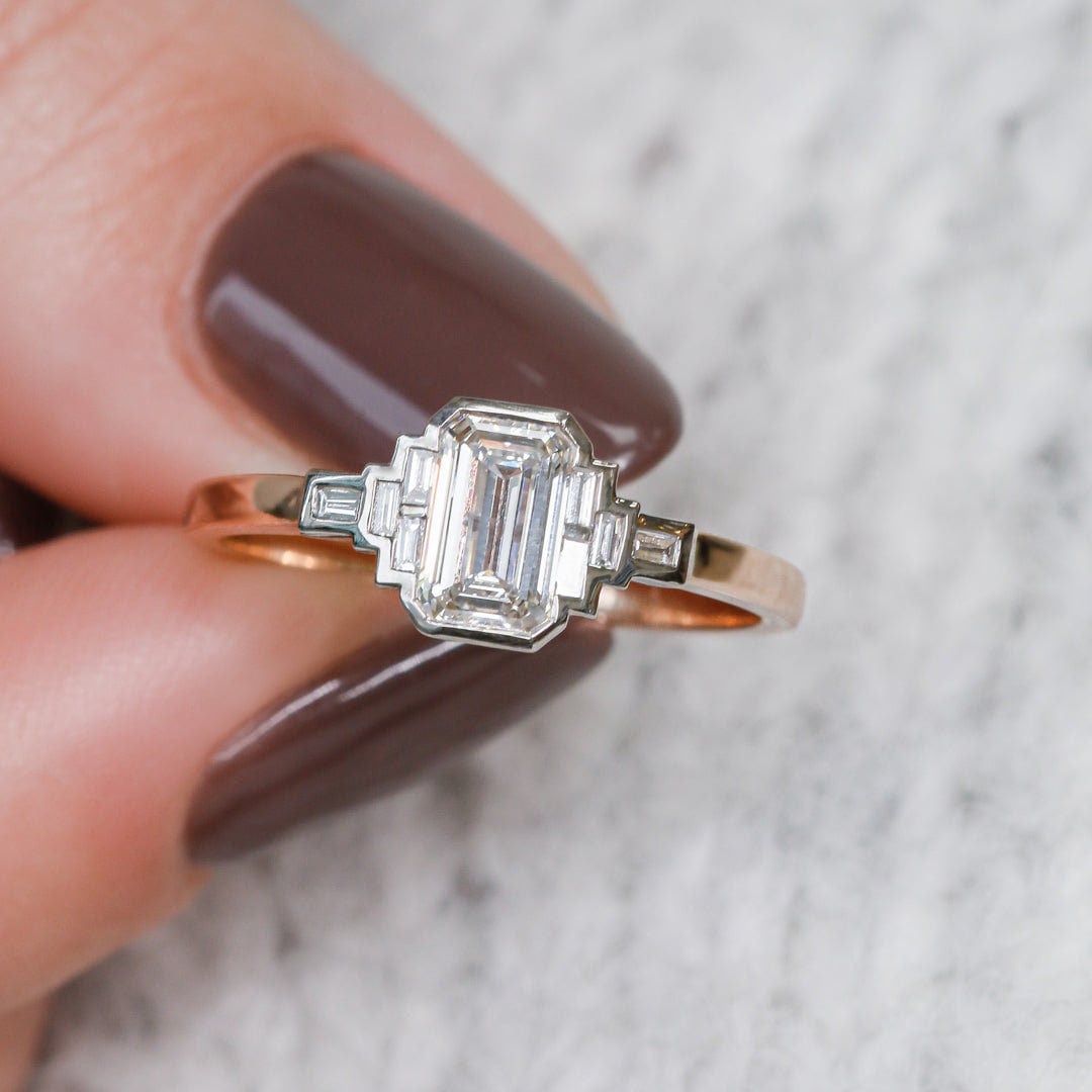 1.25 Karat Smaragd Diamant Versprechen Ring Für Frauen, Zierlicher Frauen von DianaRafaelJewelry