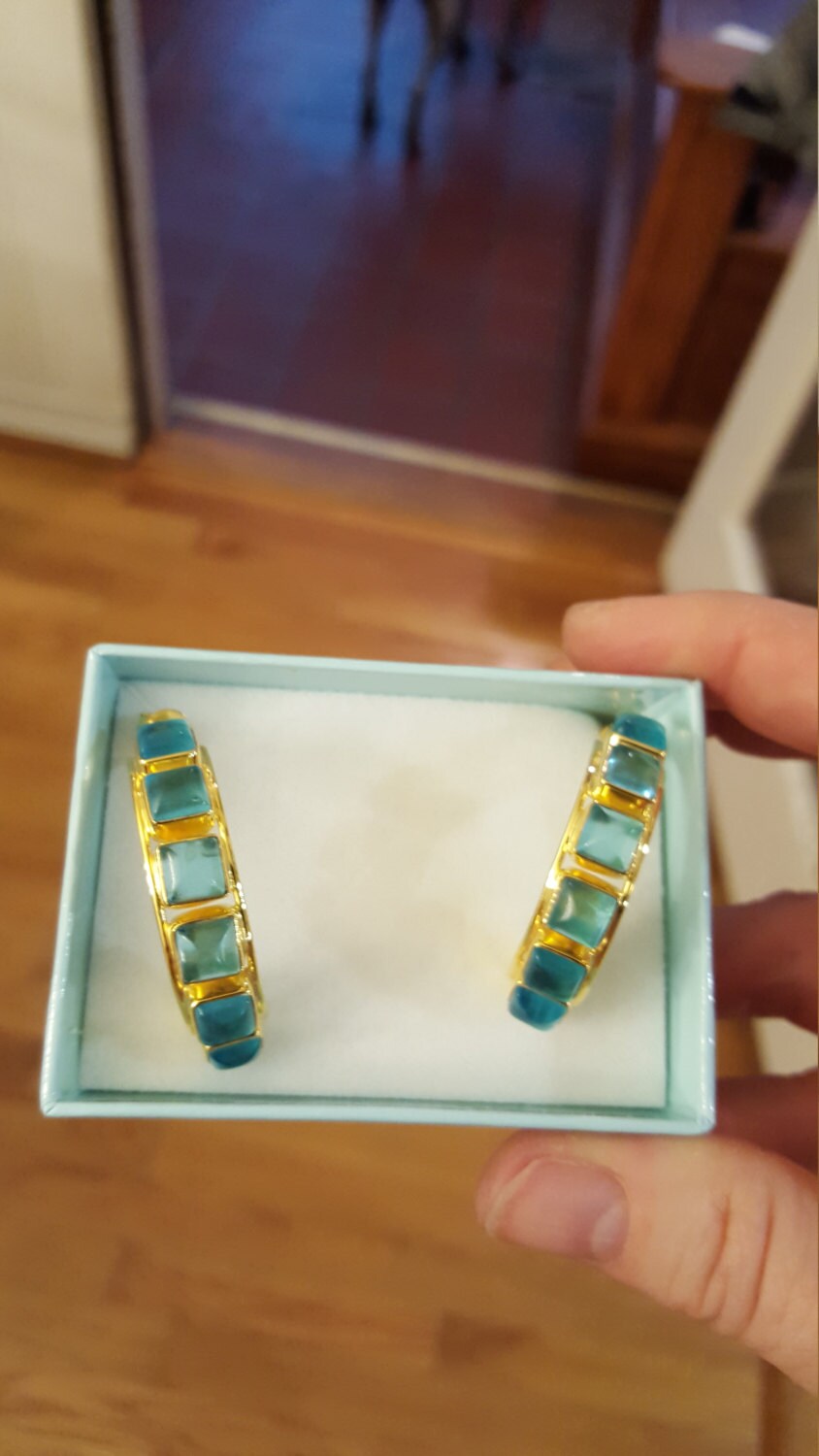 Blautopas Über Sterlingsilber Ohrringe Vergoldet von DianaReevesJewelry