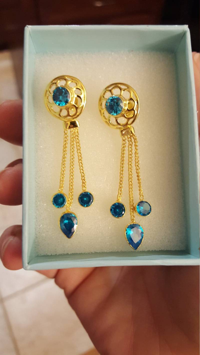 Blauer Topas Gold Über Sterling Silber Vergoldet von DianaReevesJewelry