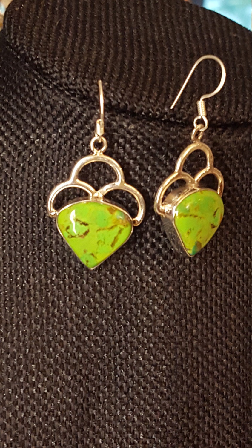 Grün Türkis Sterling Silber Ohrringe von DianaReevesJewelry