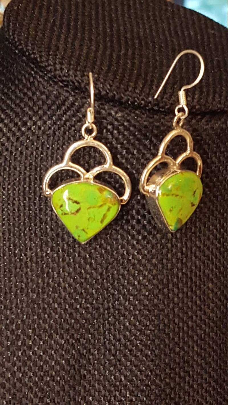 Grün Türkis Sterling Silber Ohrringe von DianaReevesJewelry