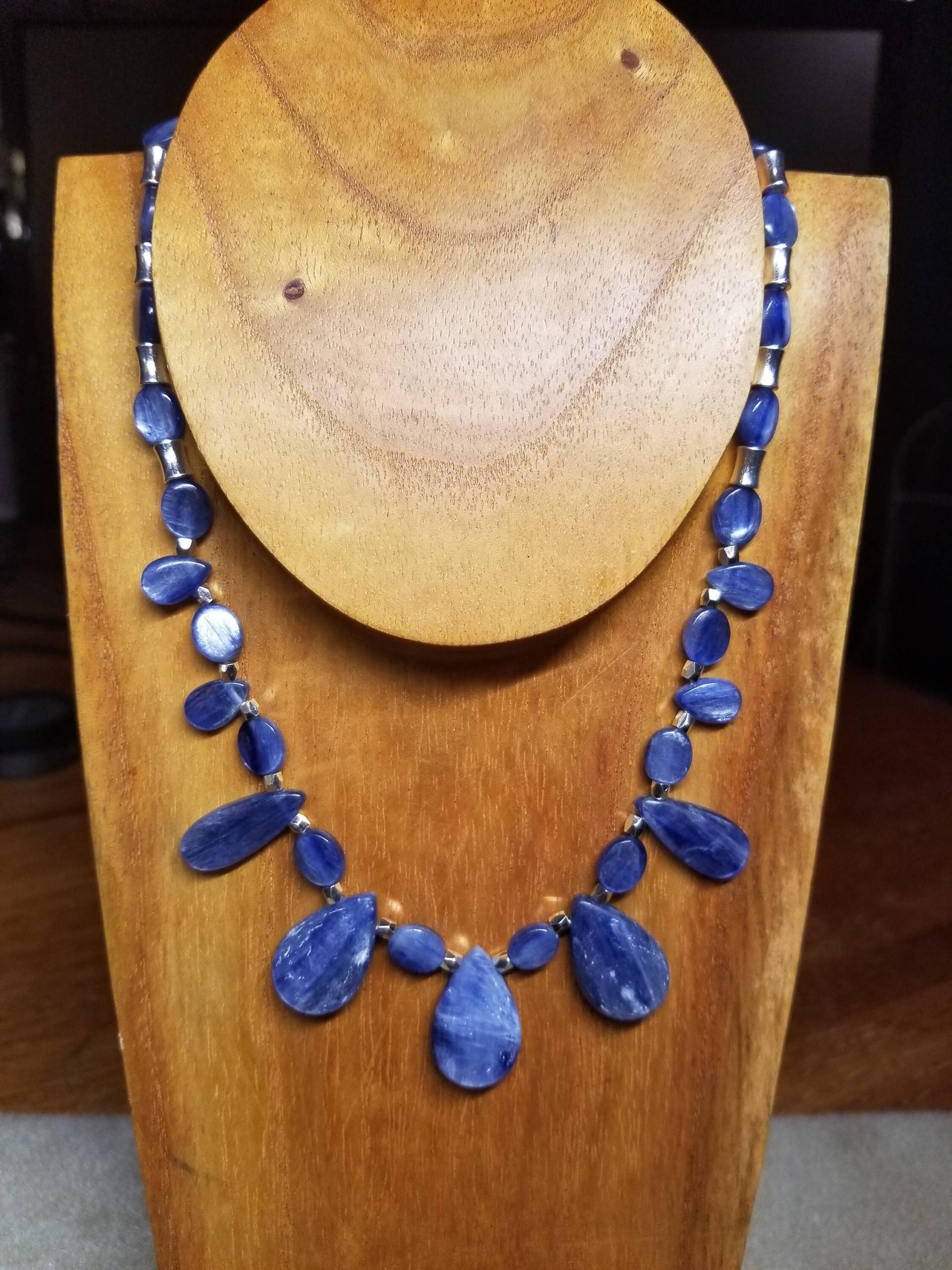 Kyanit Perlen Und Sterling Silber Halskette von DianaReevesJewelry