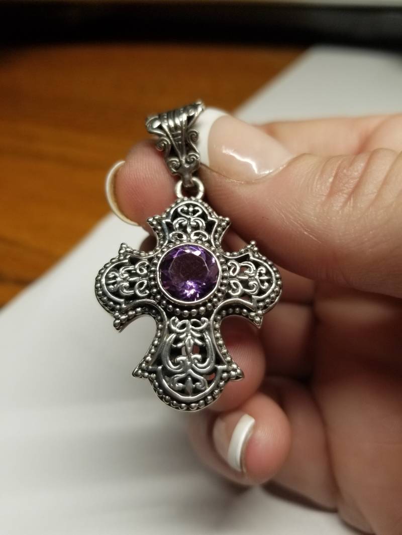 Lila Amethyst Sterling Silber Anhänger von DianaReevesJewelry