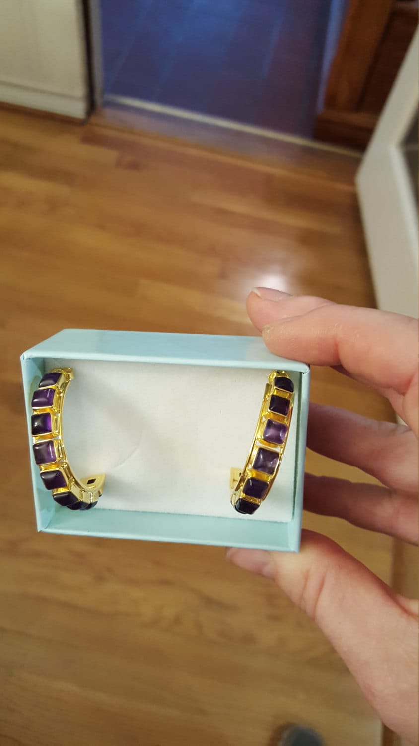 Lila Amethyst Vergoldet Über Sterlingsilber Ohrringe von DianaReevesJewelry