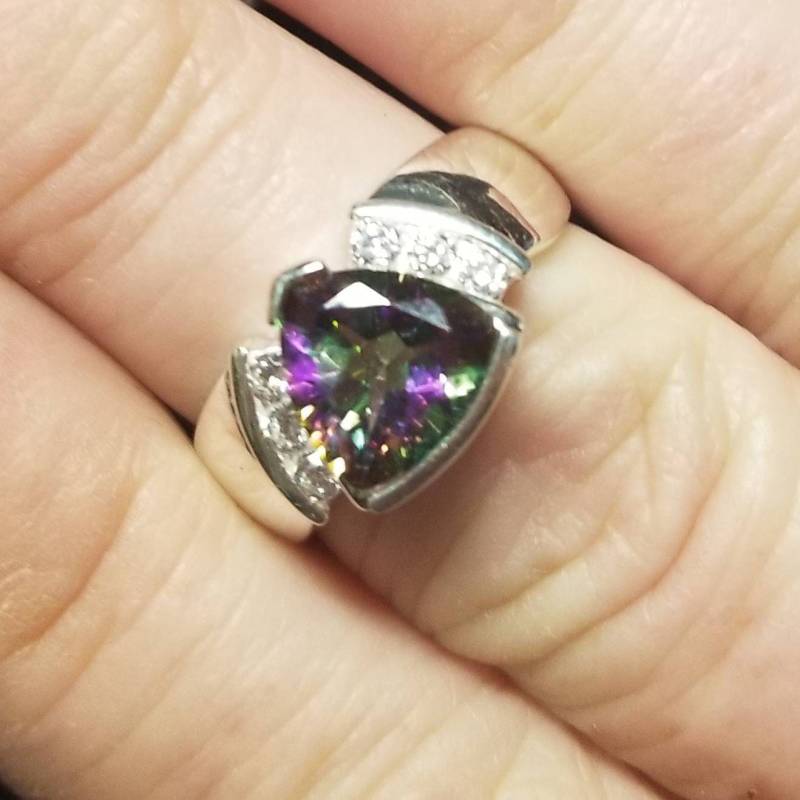 Mystic Topas Sterling Silber Hochzeit Verlobung, Größe 7, 9 Mm Trillion, 2, 5 Cts von DianaReevesJewelry