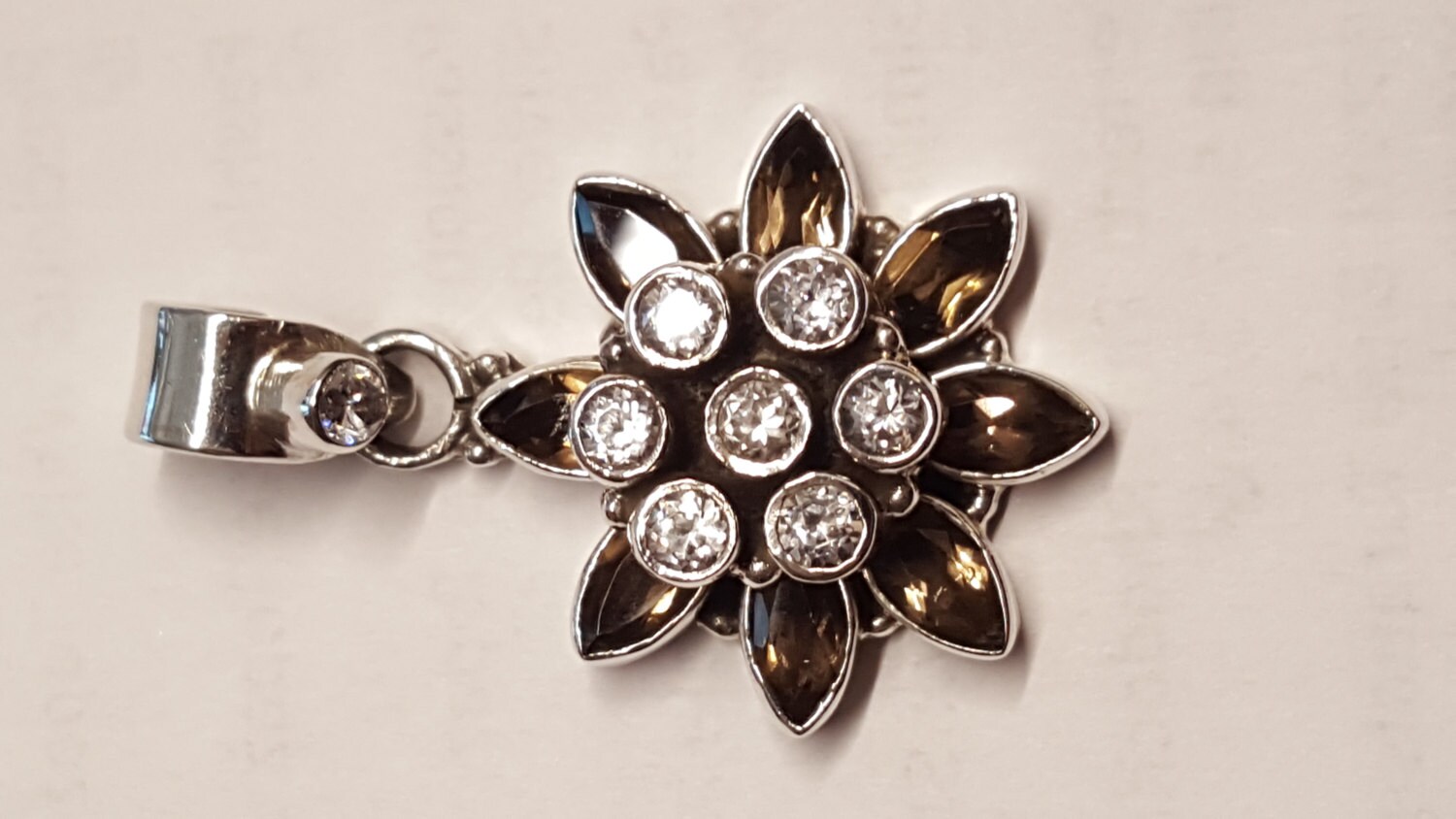 Smokey Topaz Weißer Topas Sterling Silber Anhänger von DianaReevesJewelry