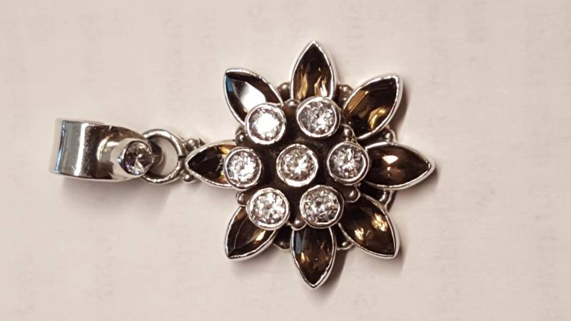Smokey Topaz Weißer Topas Sterling Silber Anhänger von DianaReevesJewelry