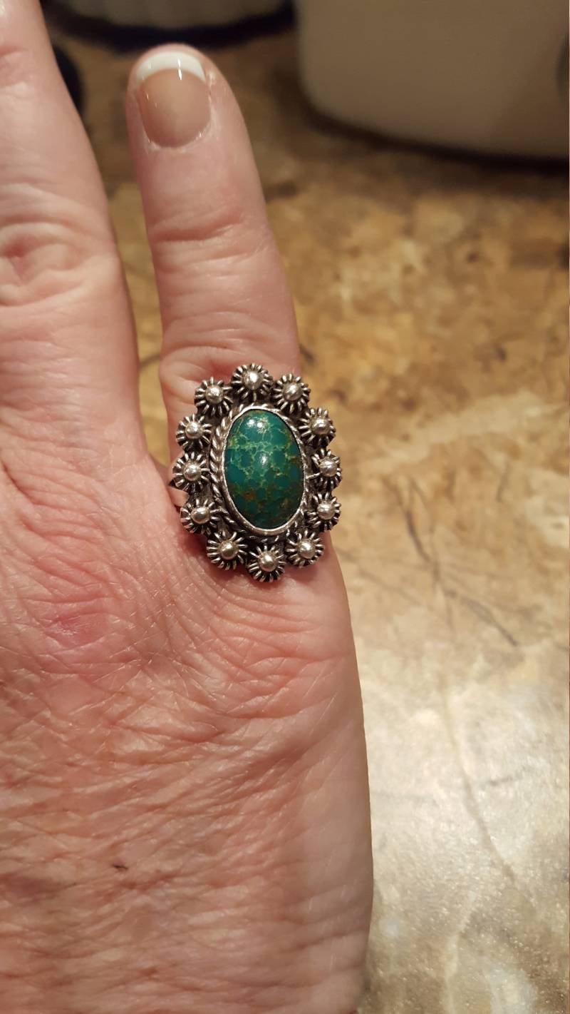 Türkiser Sterling Silber Ring, Größe 6, 5 von DianaReevesJewelry