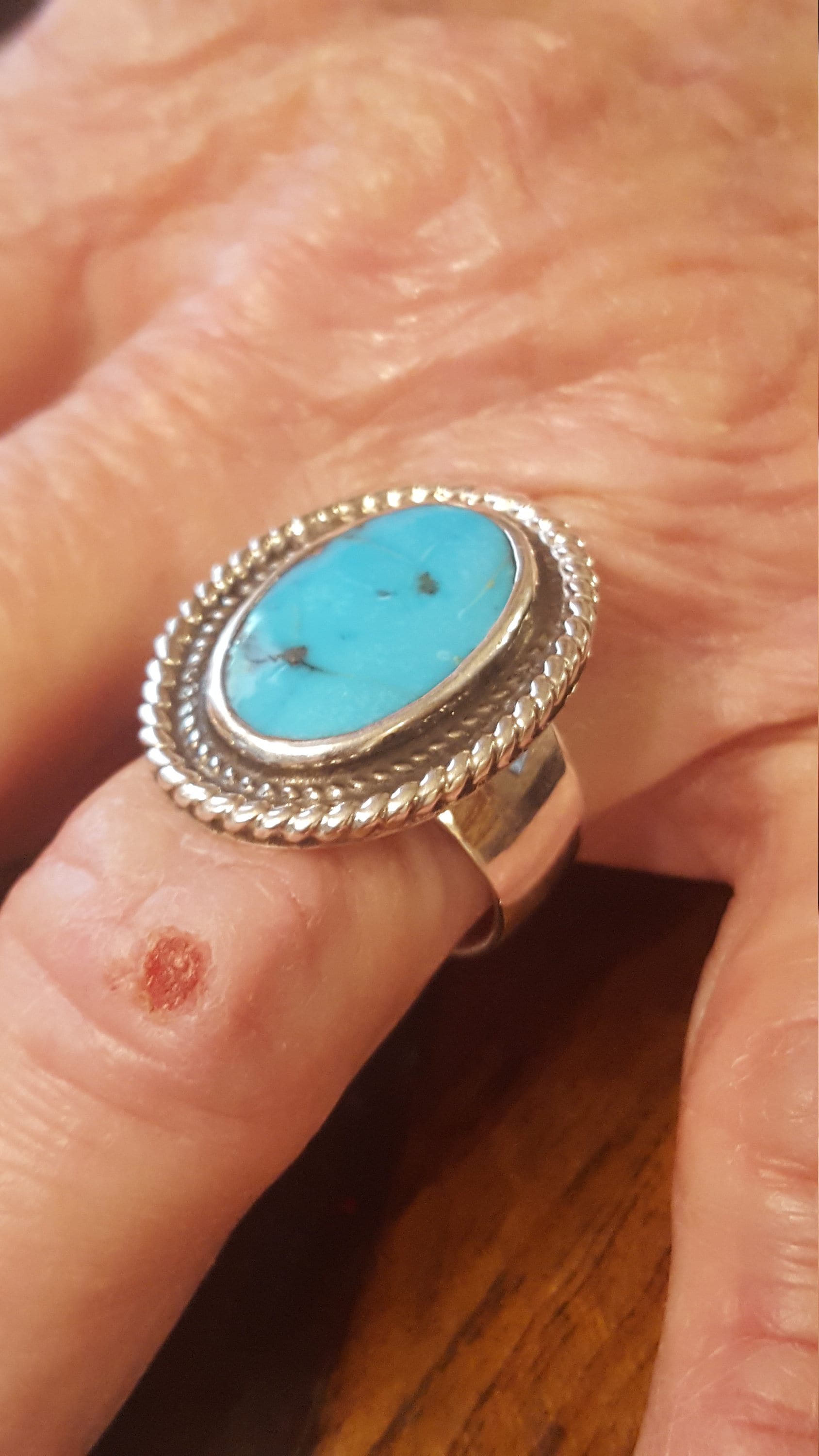 Türkiser Sterling Silber Ring, Größe 8, 5 von DianaReevesJewelry