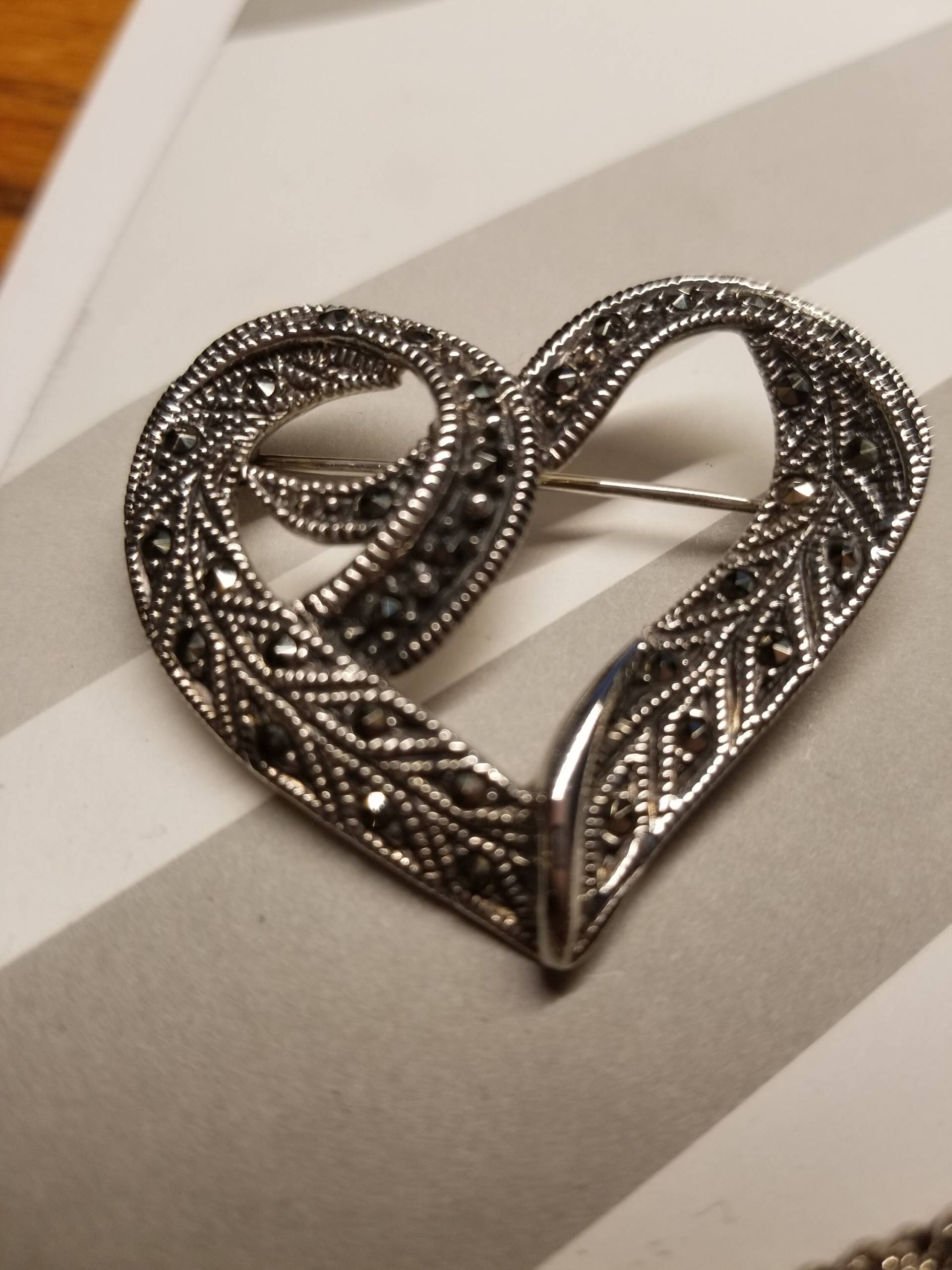 Vintage Sterling Silber Markasiten Brosche von DianaReevesJewelry