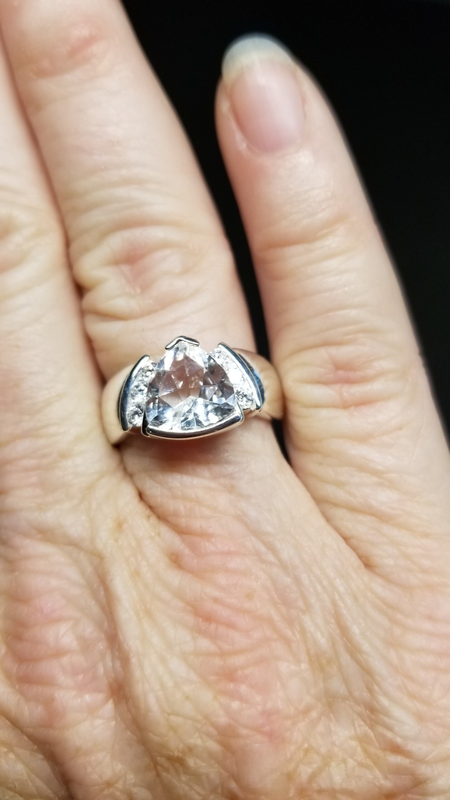 Weißer Topas Sterling Silber Hochzeit Verlobung, Größe 7 3/4, 9 Mm Billionen, 2, 3 Cts von DianaReevesJewelry
