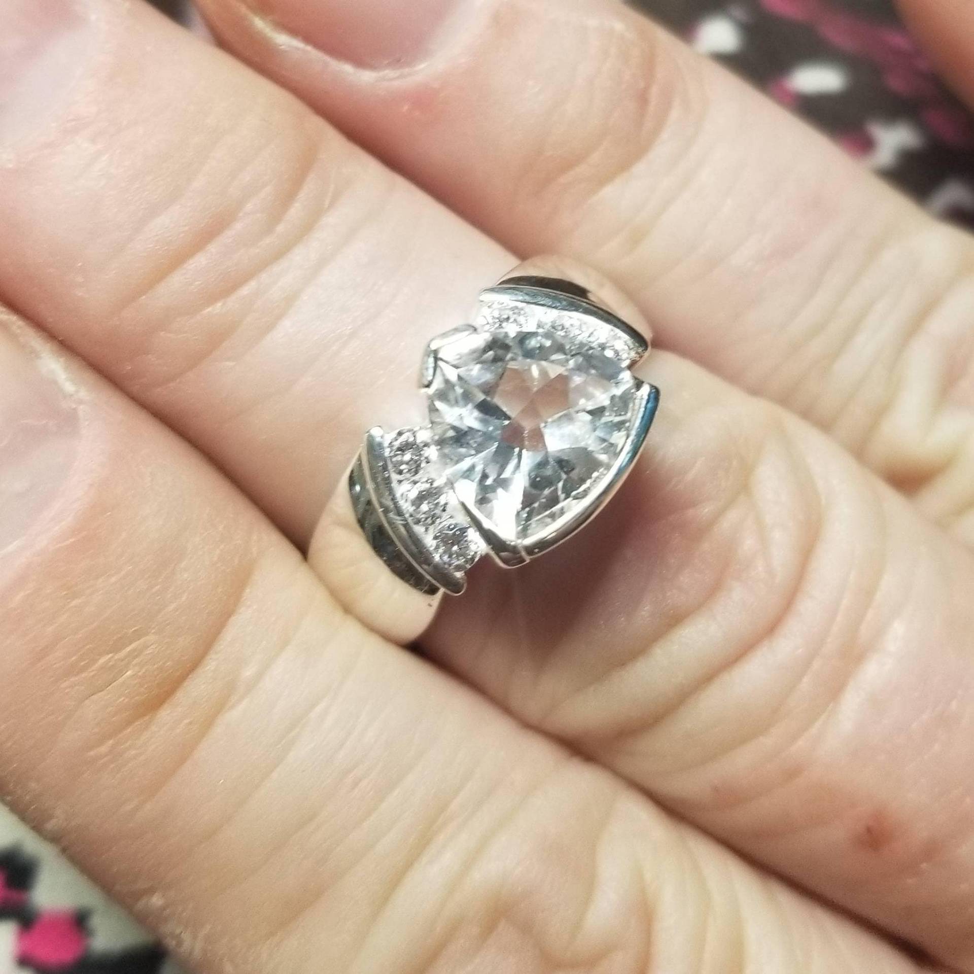 Weißer Topas Sterling Silber Hochzeit Verlobung, Größe 8, 9 Mm Trillion, 2, 3 Cts von DianaReevesJewelry