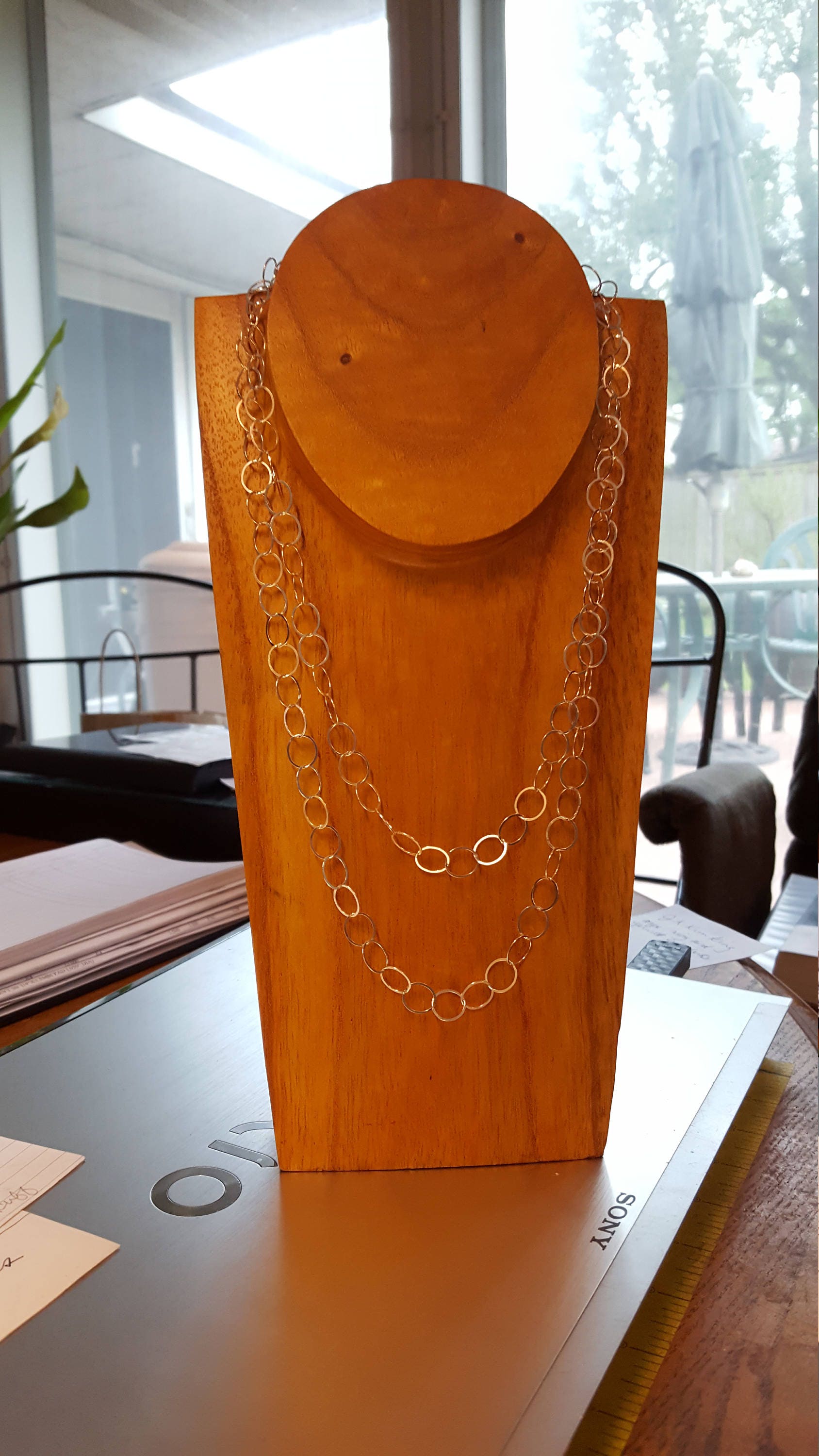 sterling Silber Flachkabelkette 108 cm Lang von DianaReevesJewelry