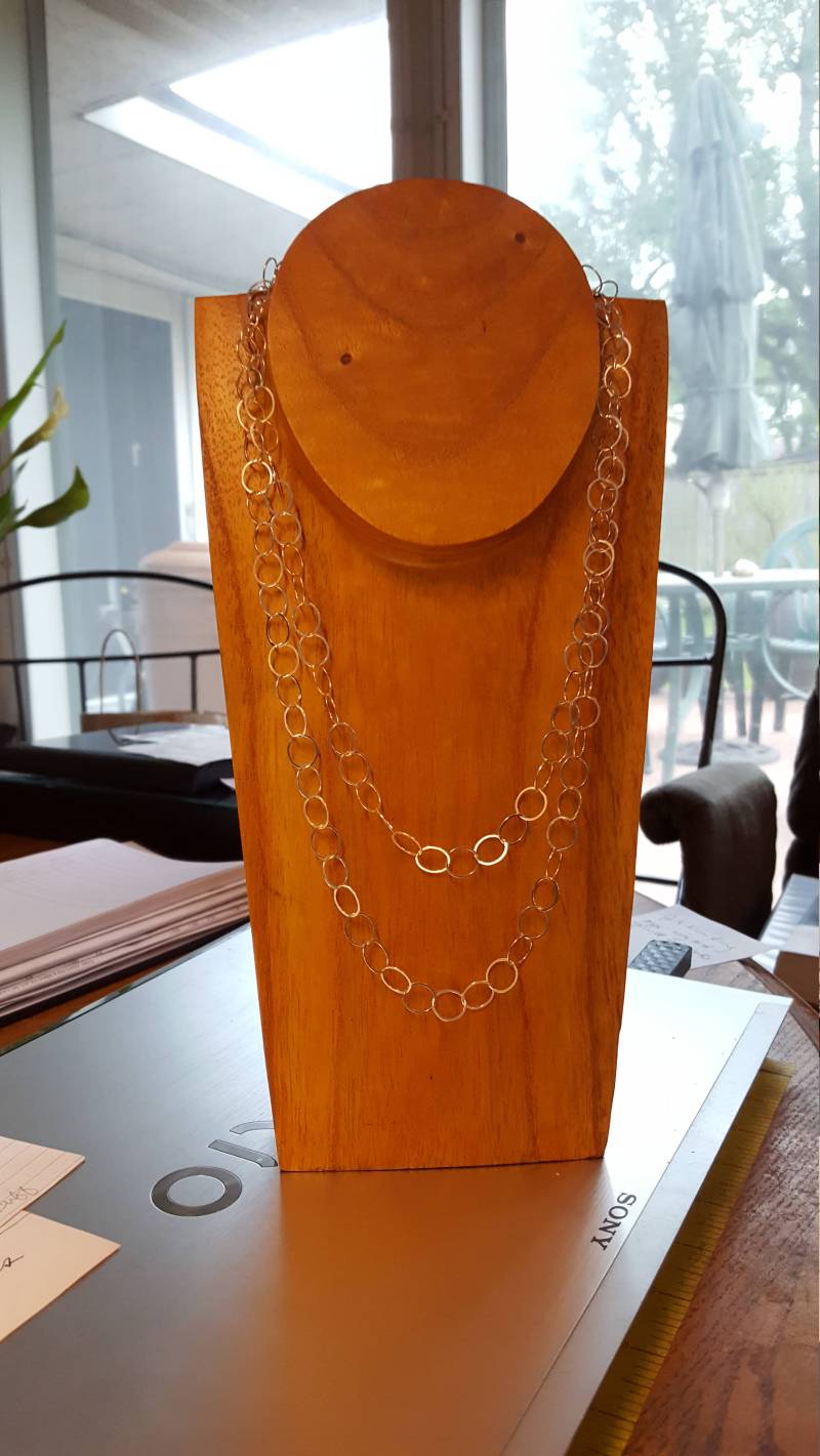 sterling Silber Flachkabelkette 108 cm Lang von DianaReevesJewelry