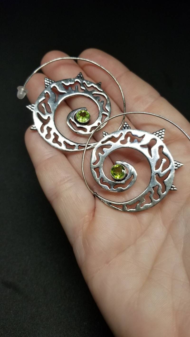 sterling Silber Große Creolen, Handgefertigt von DianaReevesJewelry