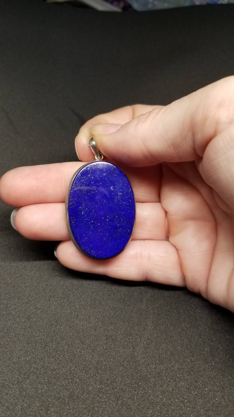 sterling Silber Lapislazuli Anhänger von DianaReevesJewelry