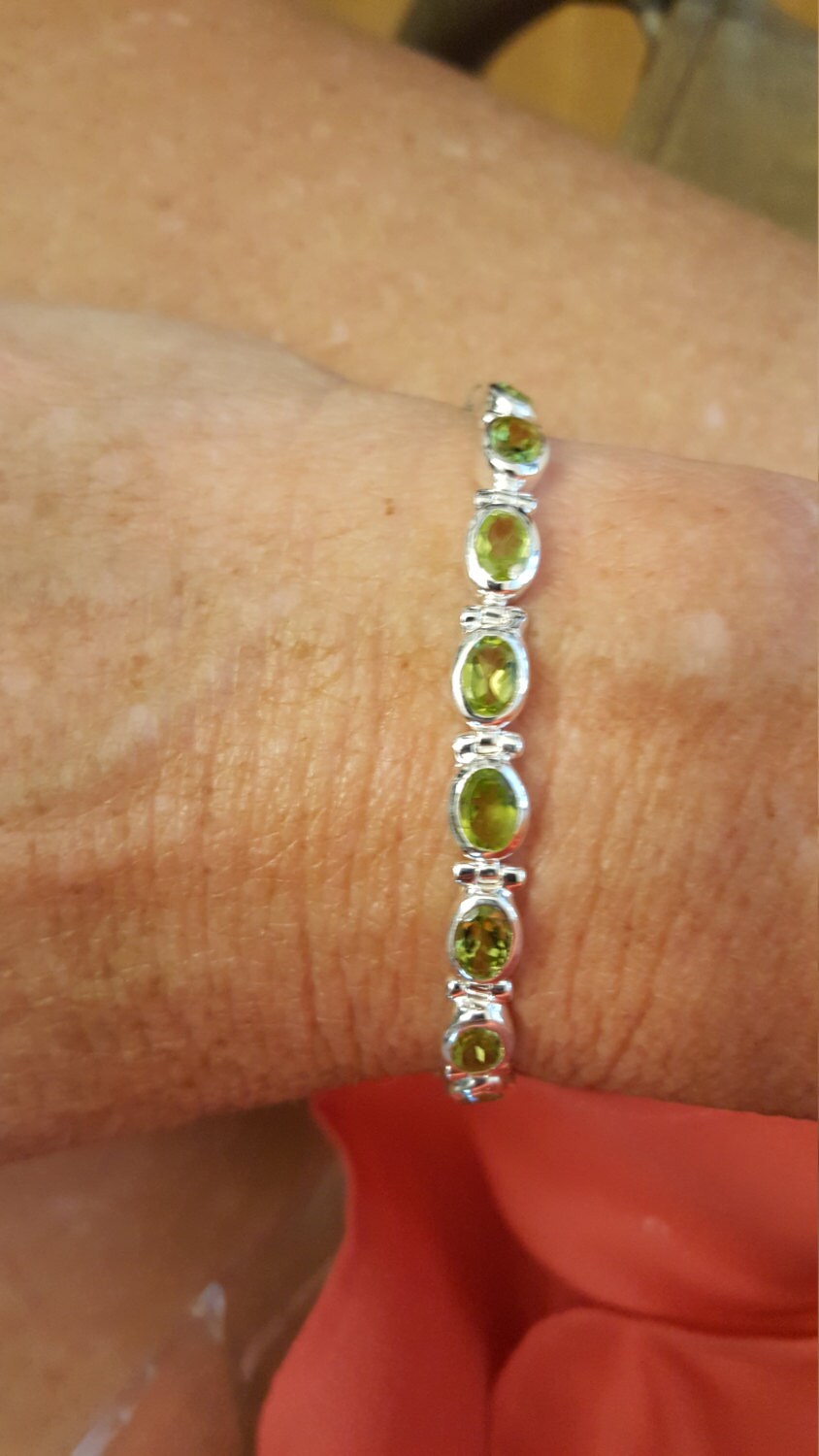 sterling Silber Und Peridot Verstellbare Armband von DianaReevesJewelry