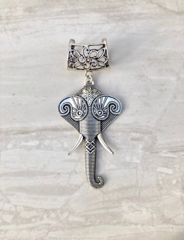 Elefant Schal Anhänger Silber Anhänger, Schmuck von DianaSianCrafts