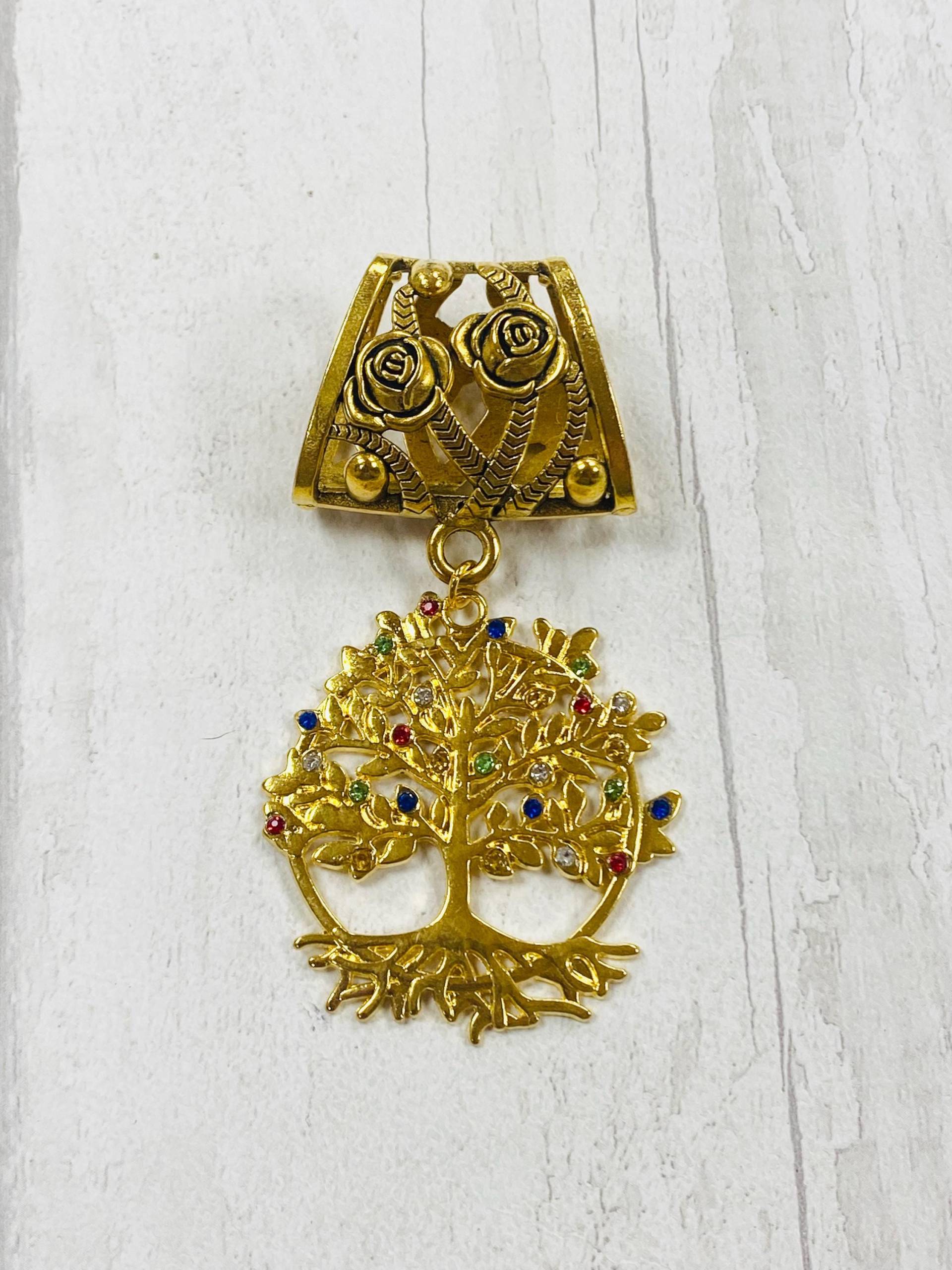 Gold Baum Des Lebens Schal Anhänger, Schmuck, Schmuck von DianaSianCrafts