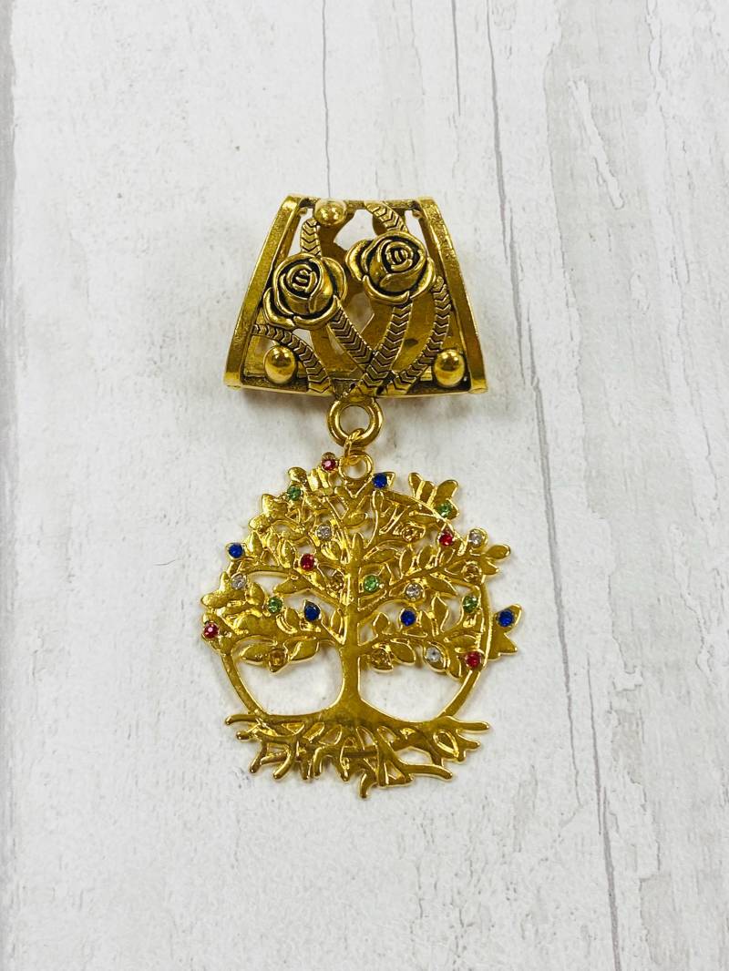 Gold Baum Des Lebens Schal Anhänger, Schmuck, Schmuck von DianaSianCrafts
