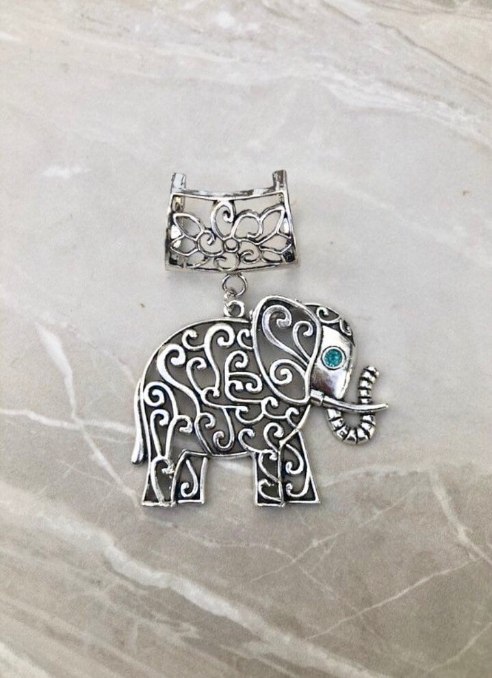 Große Elefant Schal Anhänger Silber Anhänger, Schmuck, Schmuck von DianaSianCrafts