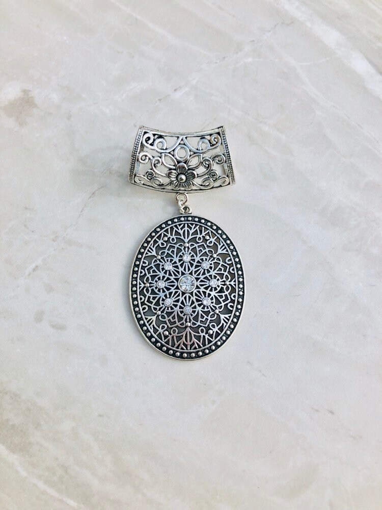 Große Strass Schal Anhänger Silber Anhänger, Schmuck, Schmuck von DianaSianCrafts