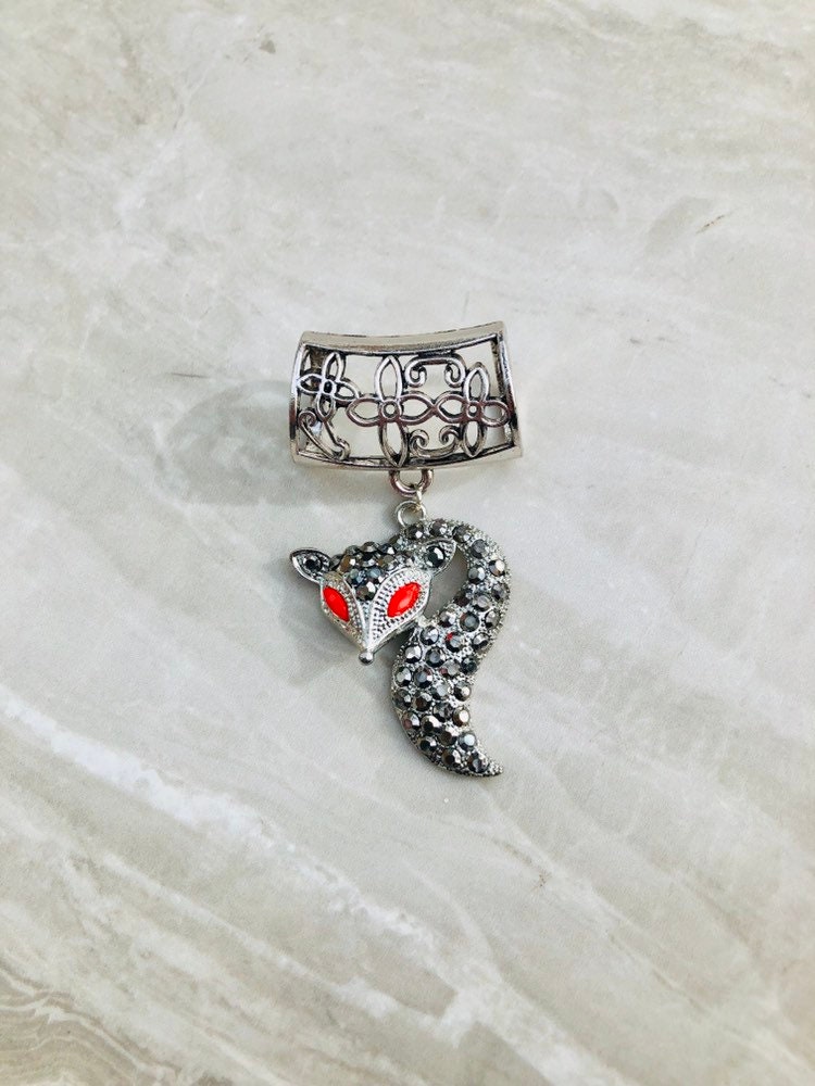 Große Strass Silberfuchs Anhängerschlaufe, Silber Schal Anhänger, Schmuck, Schmuck von DianaSianCrafts