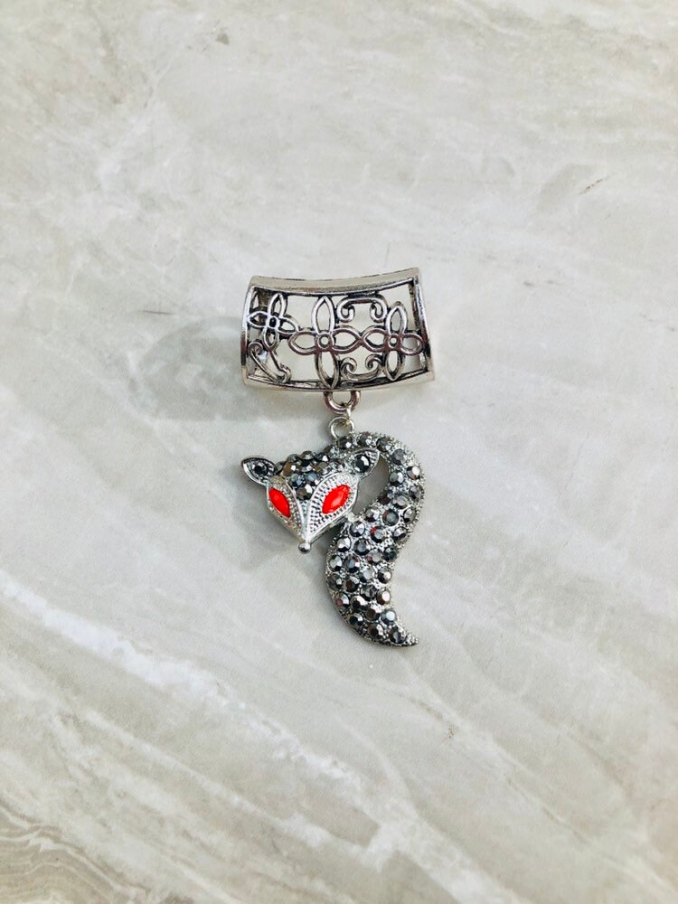 Große Strass Silberfuchs Anhängerschlaufe, Silber Schal Anhänger, Schmuck, Schmuck von DianaSianCrafts