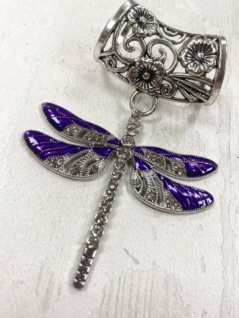 Lila Libelle Schal Anhänger Silber Anhänger, Schmuck, Schmuck von DianaSianCrafts