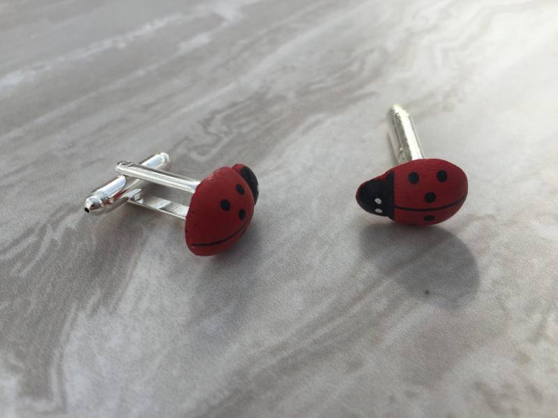 Marienkäfer Manschettenknöpfe, Holzmanschettenknöpfe, Manschettenknöpfe Des Bräutigams, Bräutigams von DianaSianCrafts