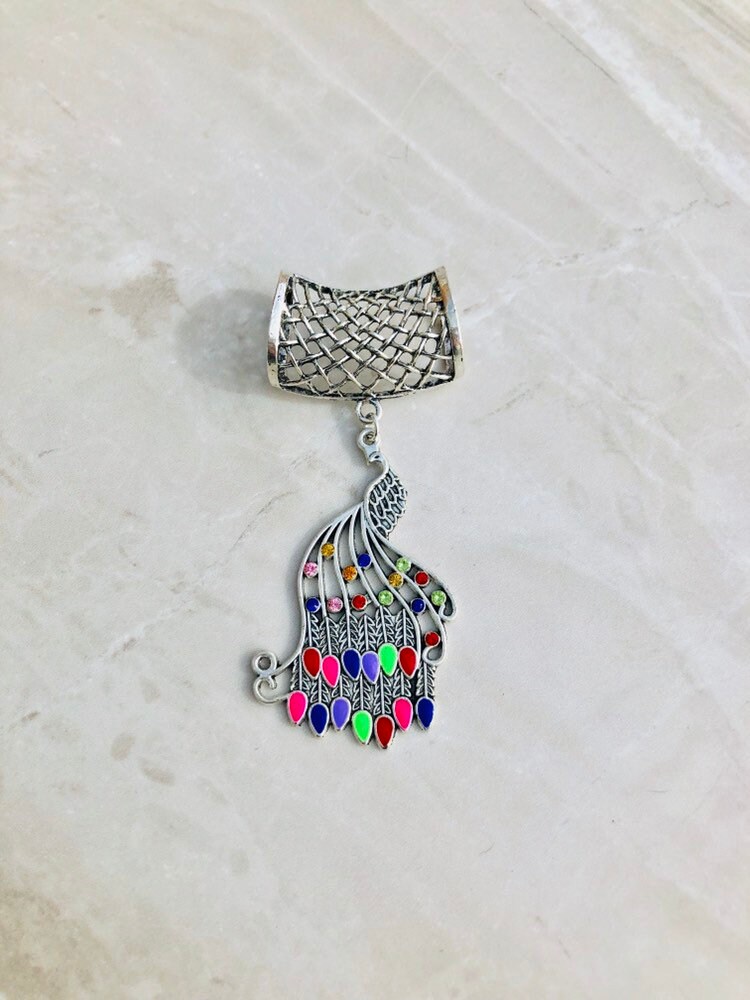 Pfau Anhänger, Schal Schmuck von DianaSianCrafts