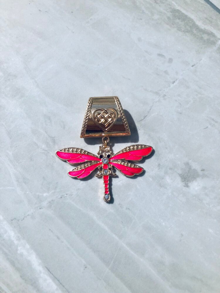Pinke Libelle Für Schal Anhängerschlaufe - Anhänger Gut Geeignet Seiden- Oder Chiffonschals von DianaSianCrafts