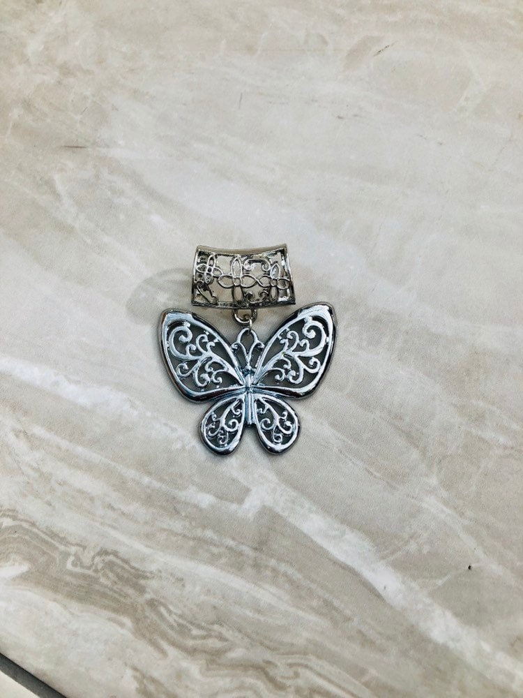 Schmetterling Silber Schal Anhänger, Schmuck von DianaSianCrafts