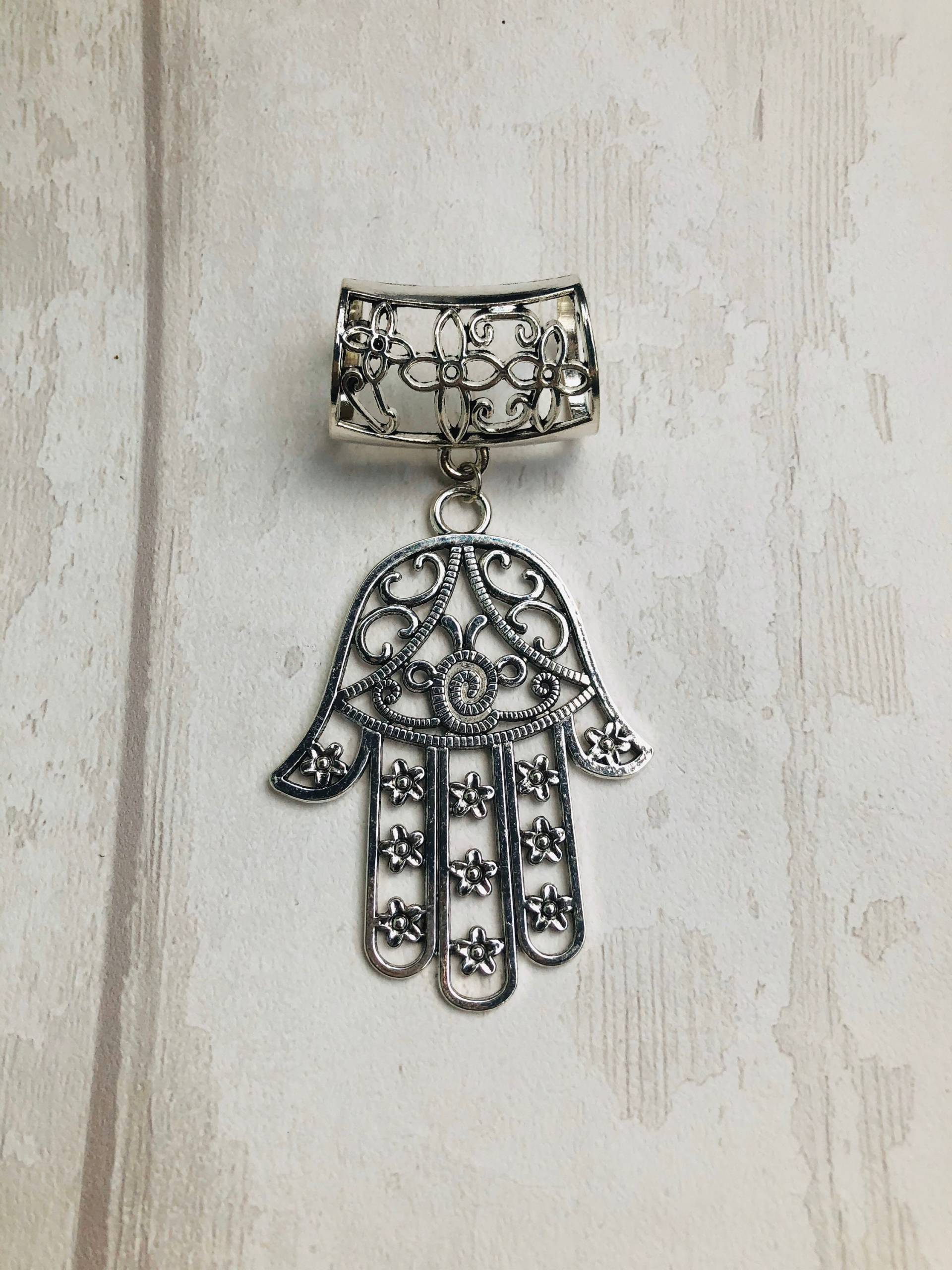 Silber Hamsa Schal Anhänger, Schmuck von DianaSianCrafts