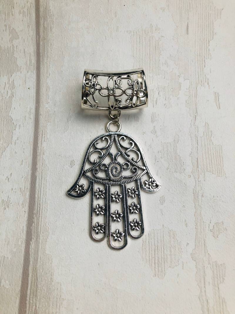Silber Hamsa Schal Anhänger, Schmuck von DianaSianCrafts