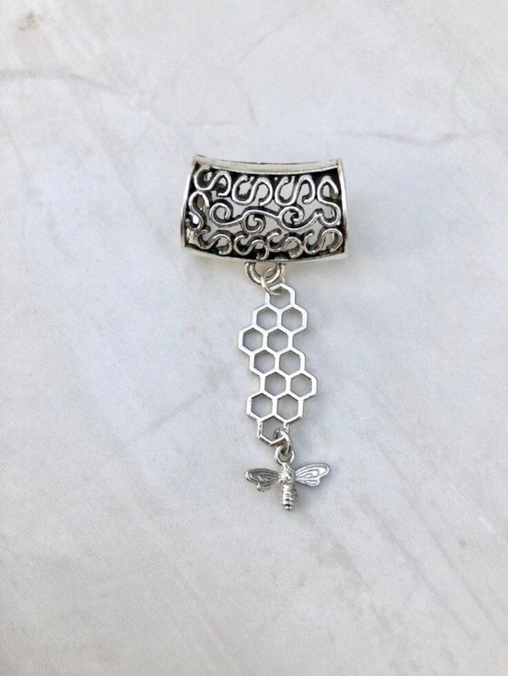 Silber Honig Biene Schal Anhänger, Schmuck, Anhänger von DianaSianCrafts