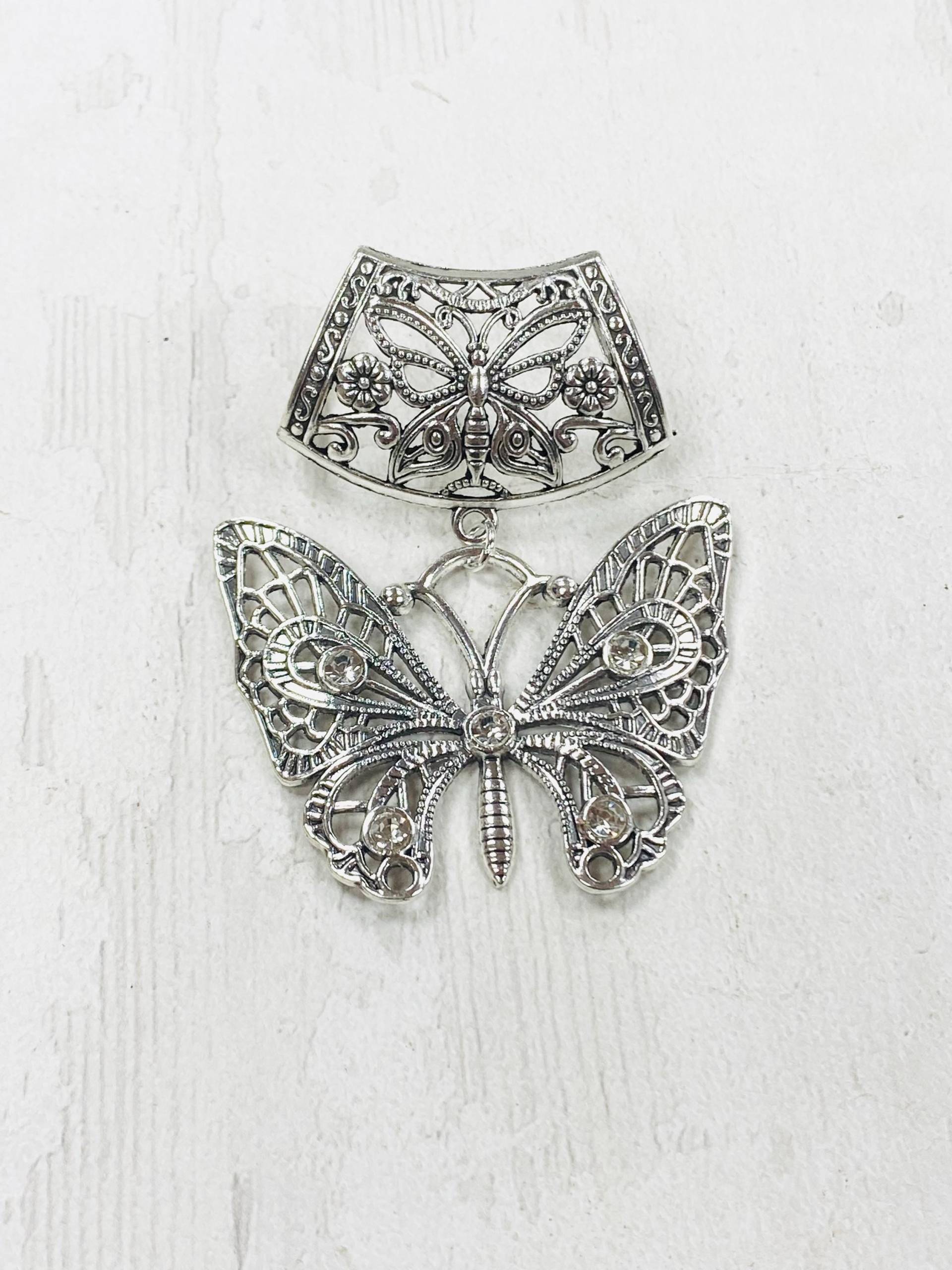 strass Schmetterling Schal Anhänger, Collierschlaufe, Für Seidentücher Oder Chiffonschals von DianaSianCrafts