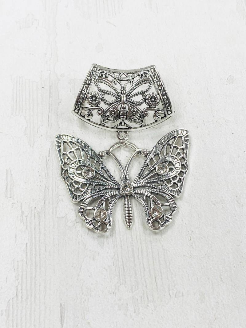 strass Schmetterling Schal Anhänger, Collierschlaufe, Für Seidentücher Oder Chiffonschals von DianaSianCrafts