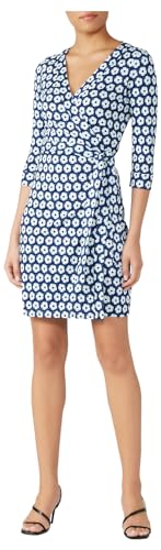 Diane von Furstenberg Damen Julianisches Lässiges Kleid, Blau, 36 von Diane Von Furstenberg