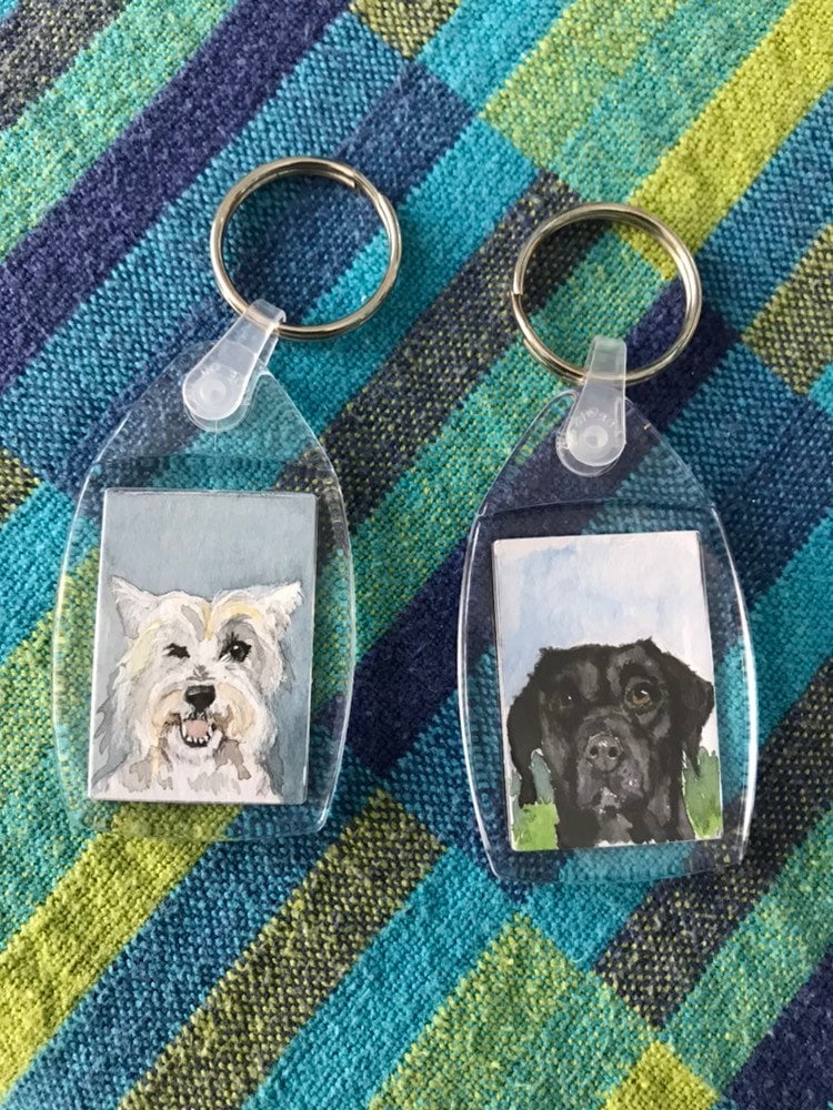 Mini Tierportrait Schlüsselanhänger von DianeStoneArtist