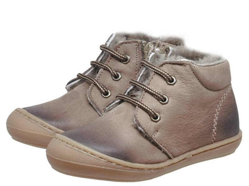 Dianetti Dianetti 3245B Winter Stiefel Kinder schuhe Leder Lammfell Braun Schnürstiefelette von Dianetti