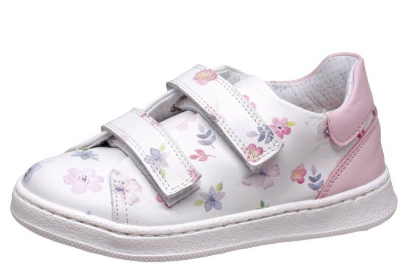 Dianetti Sneaker Halbschuh Dianetti 9726 Italien Leder Weiß Blumen Klett Sneaker von Dianetti