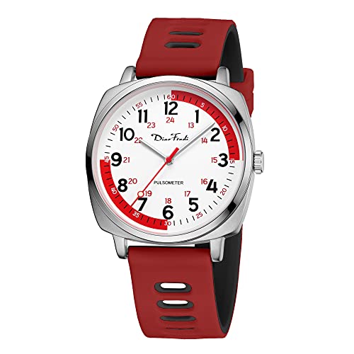 Diaofendi wasserdichte Krankenschwesteruhr für medizinisches Fachpersonal, Damen und Herren, 24 Stunden mit Sekundenzeiger, Militärzeit, leicht ablesbares Zifferblatt von Diaofendi