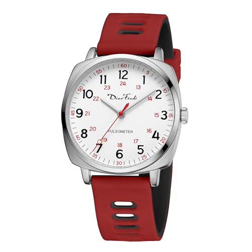 Diaofendi wasserdichte Krankenschwesteruhr für medizinisches Fachpersonal, Damen und Herren, 24 Stunden mit Sekundenzeiger, Militärzeit, leicht ablesbares Zifferblatt von Diaofendi