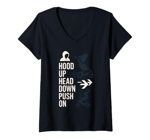 Damen Kinderwagen Dad Life Fatherhood Pride Active Parenting Vibes T-Shirt mit V-Ausschnitt von Diaper Bag Squad Urban Fatherhood Crew Coffee