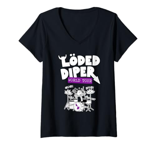 Damen Diary of a Wimpy Kid Front and Back Loded Diper Band Funny T-Shirt mit V-Ausschnitt von Diary of a Wimpy Kid