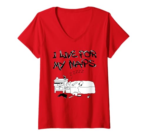 Damen Diary of a Wimpy Kid I Live for My Naps Funny T-Shirt mit V-Ausschnitt von Diary of a Wimpy Kid