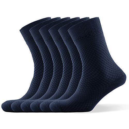 DiaryLook 6 Paar Bambus Socken Herren, Schweißfest und atmungsaktiv, Schwarze Bambussocken, Verschiedene Größen 39-42, 43-46,47-49 von DiaryLook